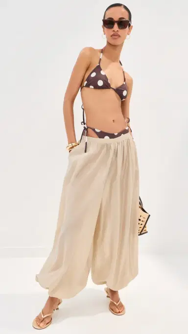 LE BOP Triangle Bikini Top Chocolate Polka Dot | Thumbnail 6