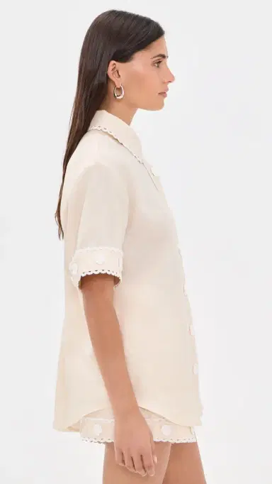 English Factory Floral Linen Button Down Shirt ight Beige | Thumbnail 4