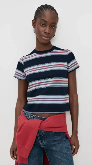 DAZE Zuma Short Sleeve Crew Neck Tee Shadow Stripe | Thumbnail 2