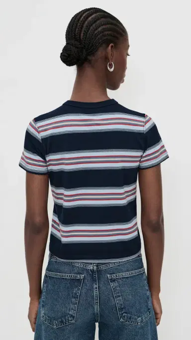 DAZE Zuma Short Sleeve Crew Neck Tee Shadow Stripe | Thumbnail 3
