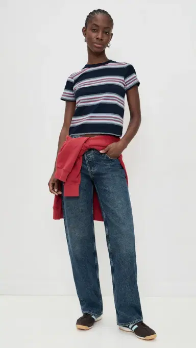 DAZE Zuma Short Sleeve Crew Neck Tee Shadow Stripe | Thumbnail 5