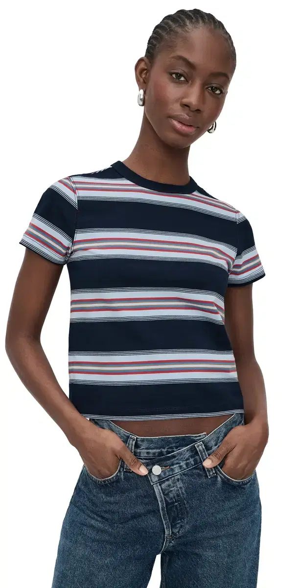 DAZE Zuma Short Sleeve Crew Neck Tee Shadow Stripe
