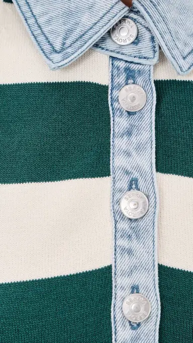 SEROYA Jones Dress Ivy Green Stripe | Thumbnail 6