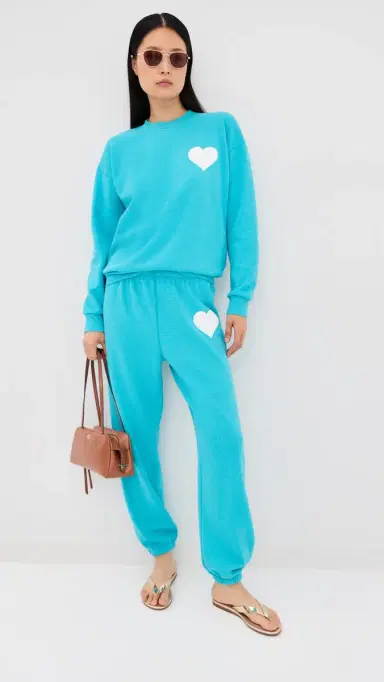 Sprwmn Heart Sweatpants Aquamarine | Thumbnail 5 Sprwmn Heart Sweatpants Aquamarine | Thumbnail 5
