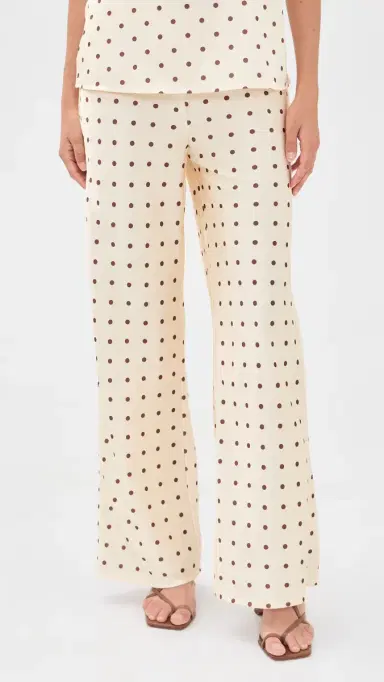 MADISON THE LABEL Giovanna Pants Lemon w/ Choc Spot L | Thumbnail 2
