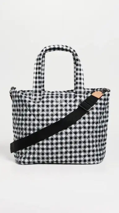 MZ Wallace Large Metro Tote Deluxe Black/White Gingham One Size | Thumbnail 2 MZ Wallace Large Metro Tote Deluxe Black/White Gingham One Size | Thumbnail 2