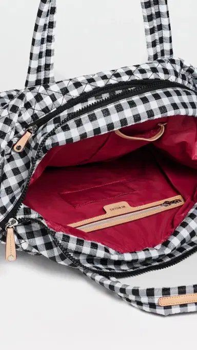 MZ Wallace Large Metro Tote Deluxe Black/White Gingham One Size | Thumbnail 6 MZ Wallace Large Metro Tote Deluxe Black/White Gingham One Size | Thumbnail 6