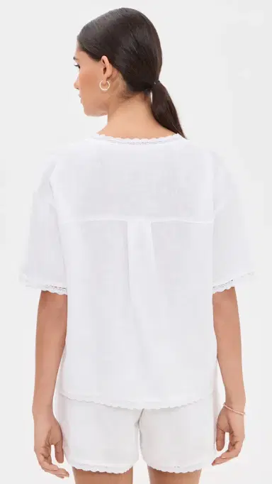 Little Lies Hannah inen Blouse White | Thumbnail 3