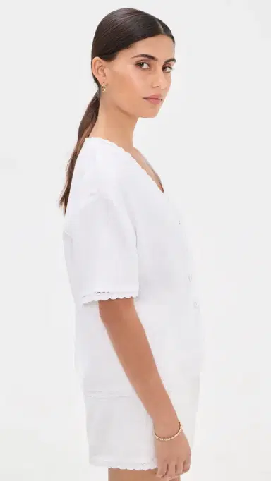 Little Lies Hannah inen Blouse White | Thumbnail 4