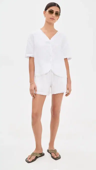 Little Lies Hannah inen Blouse White | Thumbnail 5