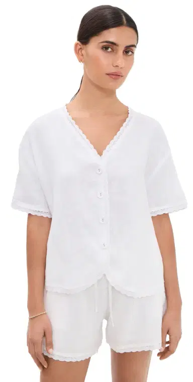 Little Lies Hannah inen Blouse White | Thumbnail 1