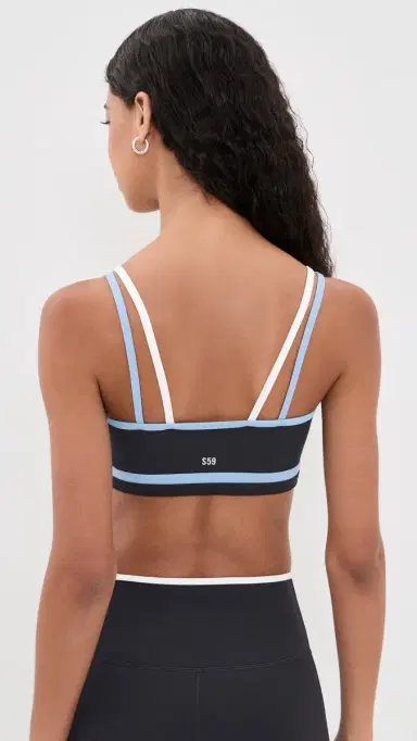 Splits59 Eva Rigor Double Strap Bra Black/Skylight | Thumbnail 4 Splits59 Eva Rigor Double Strap Bra Black/Skylight | Thumbnail 4