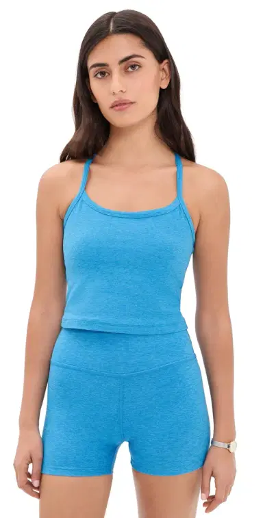 Beyond Yoga Spacedye Slim Racerback Cropped Tank Malibu Lagoon Heather L | Thumbnail 1