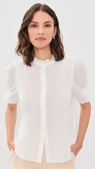 rag & bone Dakota Button Down Shirt Bone M | Thumbnail 2 rag & bone Dakota Button Down Shirt Bone M | Thumbnail 2
