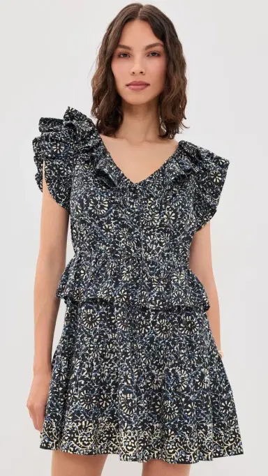 Ulla Johnson Celie Cotton Mini Dress Midnight Bloom 2 | Thumbnail 2
