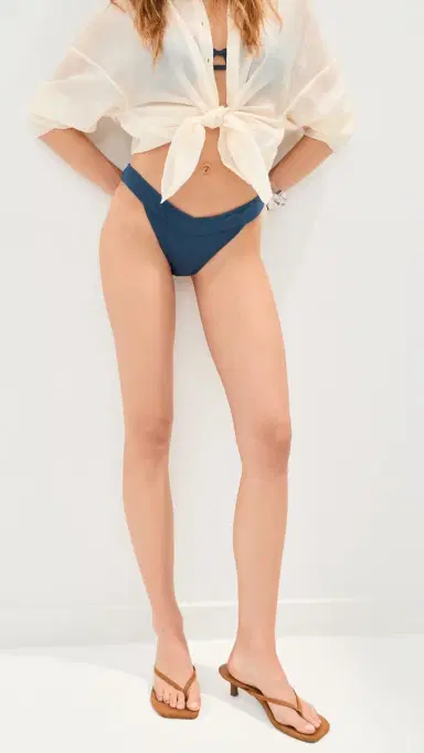 LE BOP Keara Low V Rise Bikini Bottoms Dark Denim M | Thumbnail 2