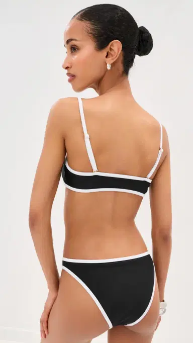 LE BOP Tamera Colorblock Bikini Top Black/White M | Thumbnail 3
