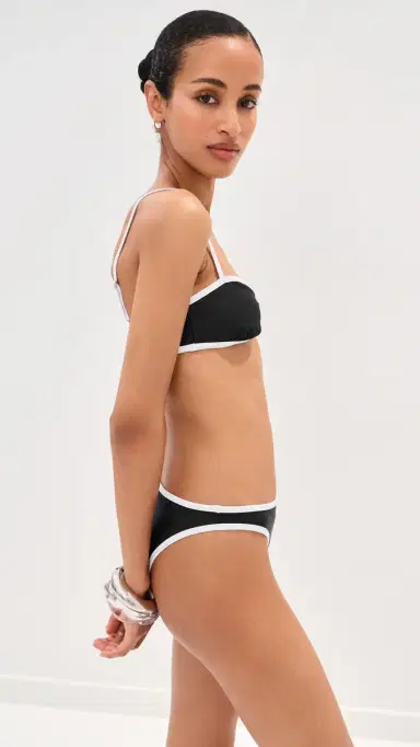 LE BOP Tamera Colorblock Bikini Top Black/White M | Thumbnail 4