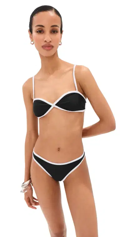 LE BOP Tamera Colorblock Bikini Top Black/White M | Thumbnail 1