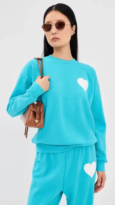 Sprwmn Heart Sweatshirt Aquamarine | Thumbnail 2 Sprwmn Heart Sweatshirt Aquamarine | Thumbnail 2