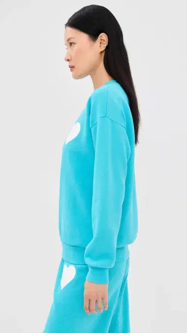 Sprwmn Heart Sweatshirt Aquamarine | Thumbnail 4 Sprwmn Heart Sweatshirt Aquamarine | Thumbnail 4