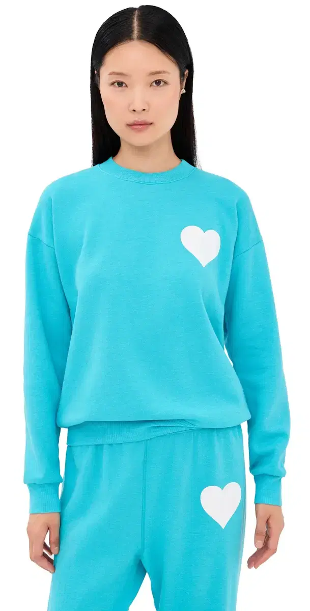 SPRWMN Heart weatshirt Aquamarine