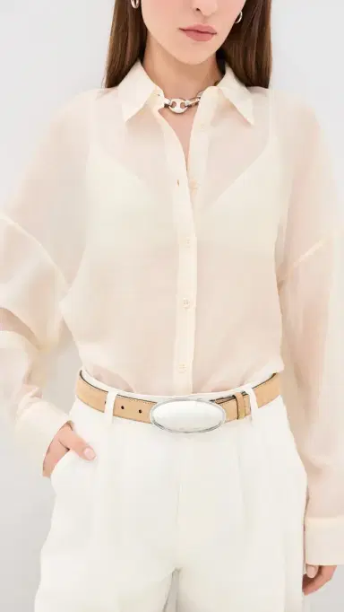 Altuzarra Oval Plaque Belt Tan | Thumbnail 3