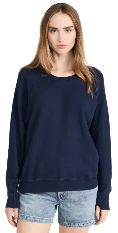 The Great. THE GREAT. The College Sweatshirt True Navy 3 | Thumbnail 1 The Great. THE GREAT. The College Sweatshirt True Navy 3 | Thumbnail 1