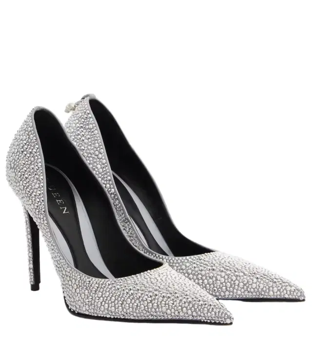 McQueen Skull studded satin pumps