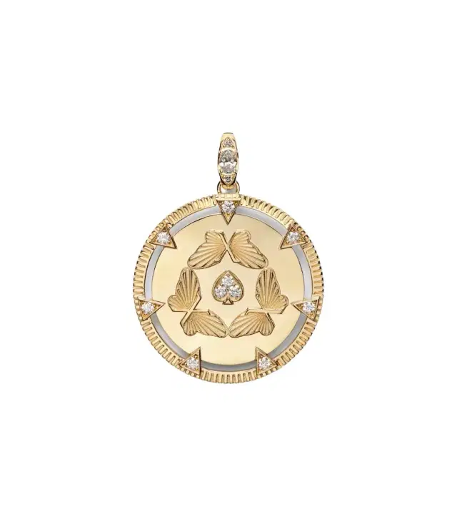 FoundRae Reverie Oversized 18k gold pendant with diamonds