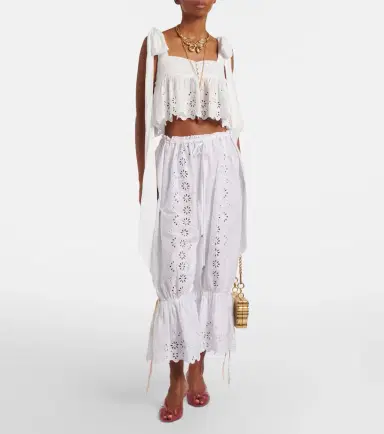 Chloe Chloé Broderie anglaise cotton top | Thumbnail 3 Chloe Chloé Broderie anglaise cotton top | Thumbnail 3