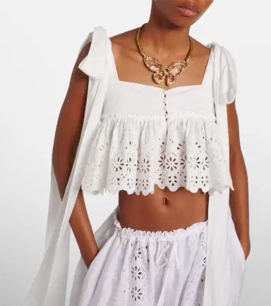 Chloe Chloé Broderie anglaise cotton top | Thumbnail 4 Chloe Chloé Broderie anglaise cotton top | Thumbnail 4