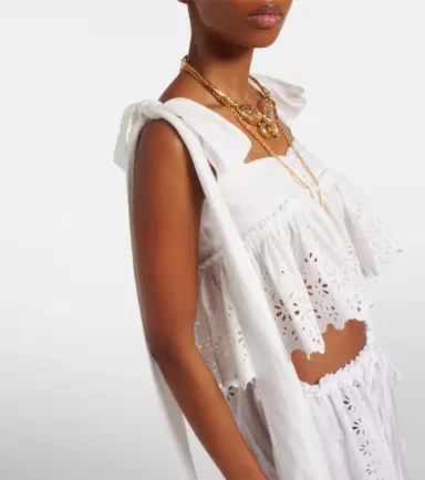 Chloe Chloé Broderie anglaise cotton top | Thumbnail 5 Chloe Chloé Broderie anglaise cotton top | Thumbnail 5