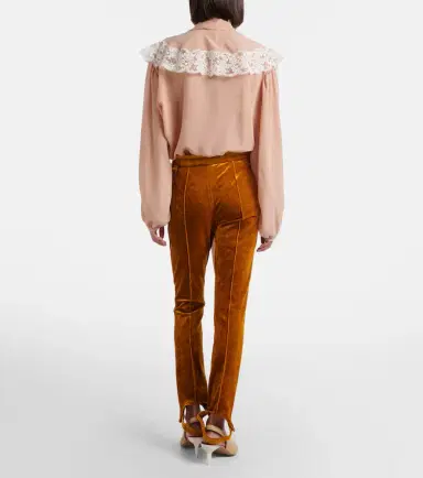 Chloe Chloé Velvet stirrup pants | Thumbnail 4 Chloe Chloé Velvet stirrup pants | Thumbnail 4
