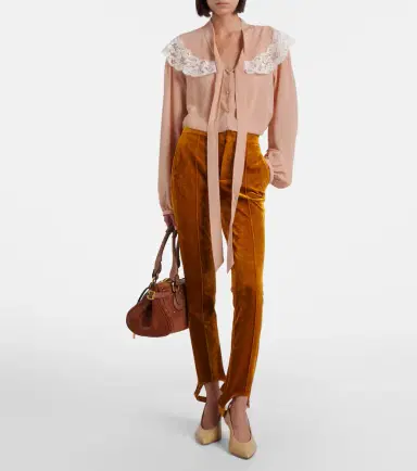 Chloe Chloé Velvet stirrup pants | Thumbnail 6 Chloe Chloé Velvet stirrup pants | Thumbnail 6