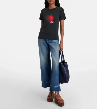 Chloe Chloé Printed cotton jersey T-shirt | Thumbnail 2 Chloe Chloé Printed cotton jersey T-shirt | Thumbnail 2