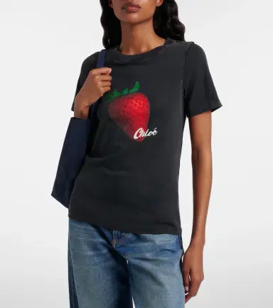 Chloe Chloé Printed cotton jersey T-shirt | Thumbnail 5 Chloe Chloé Printed cotton jersey T-shirt | Thumbnail 5