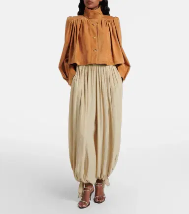 Chloe Chloé Pleated satin balloon pants | Thumbnail 4