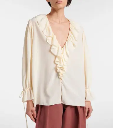 Chloé Chloé Ruffled silk blouse | Thumbnail 2 Chloé Chloé Ruffled silk blouse | Thumbnail 2