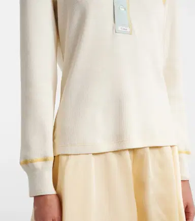 Chloé Chloé Ribbed-knit cotton jersey Henley shirt | Thumbnail 5