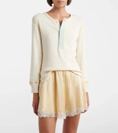 Chloé Chloé Ribbed-knit cotton jersey Henley shirt | Thumbnail 6