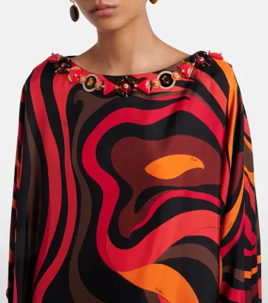 Pucci Marmo embellished silk twill kaftan | Thumbnail 2