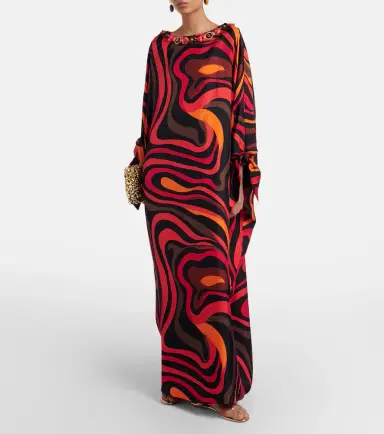 Pucci Marmo embellished silk twill kaftan | Thumbnail 4