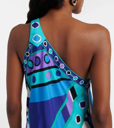PUCCI Vivara asymmetric silk twill midi dress | Thumbnail 3 PUCCI Vivara asymmetric silk twill midi dress | Thumbnail 3