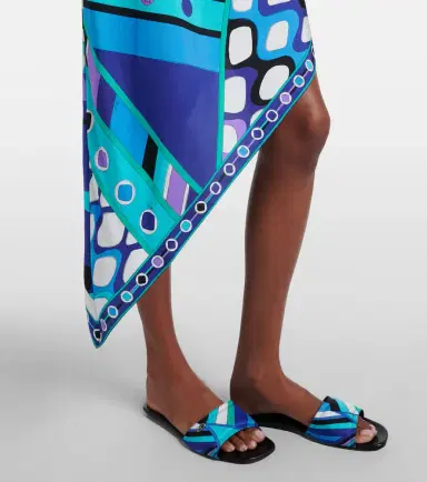 PUCCI Vivara asymmetric silk twill midi dress | Thumbnail 5 PUCCI Vivara asymmetric silk twill midi dress | Thumbnail 5