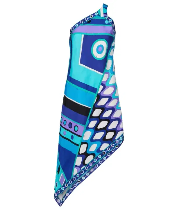 Pucci Vivara asymmetric silk twill midi dress