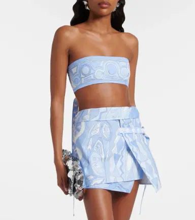 PUCCI Printed cotton toile bandeau top | Thumbnail 2