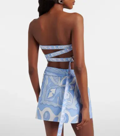 PUCCI Printed cotton toile bandeau top | Thumbnail 4
