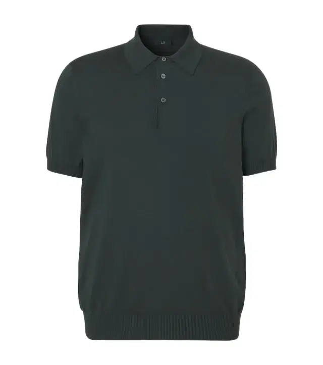 Cotton and silk polo sweater