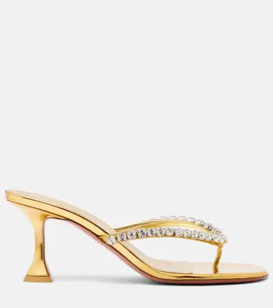 Amina Muaddi Gigi embellished leather thong sandals | Thumbnail 3